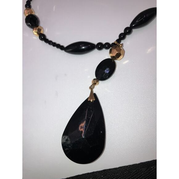 Louis Feraud Paris Vintage Black & Gold Beaded Necklace! - Picture 12 of 14